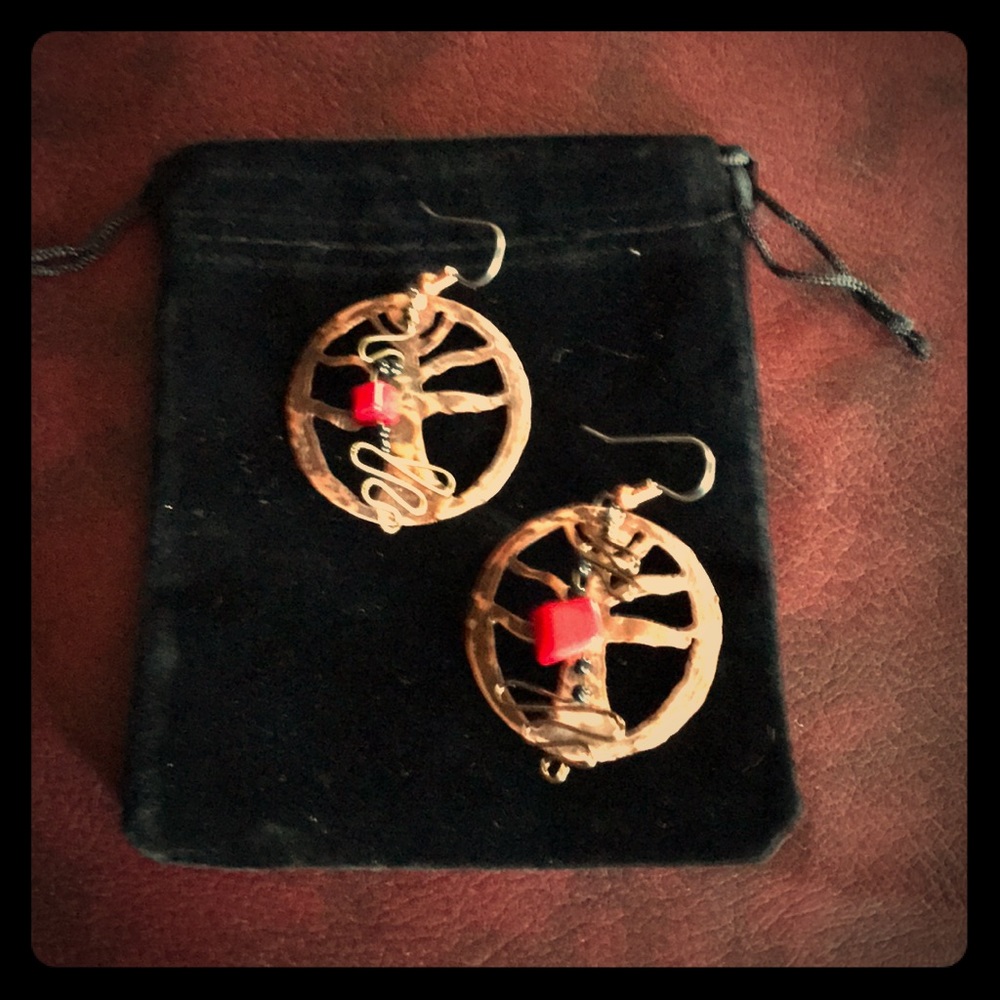 Handmade copper earrings